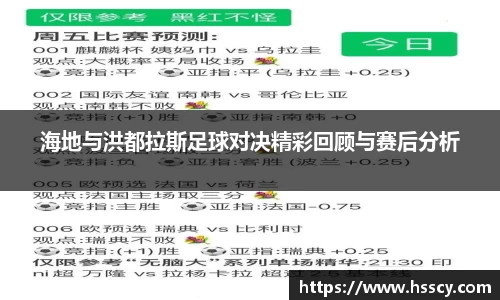 海地与洪都拉斯足球对决精彩回顾与赛后分析